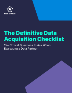 Data Acquisition Checklist Cover Page